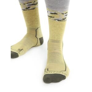 Pánské merino ponožky ICEBREAKER Mens Hike+ Medium Crew Sedimentary, Summer/Loden velikost: 39-41,5 (S)