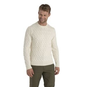 Pánský merino svetr ICEBREAKER Mens Merino Cable Knit Crewe Sweater, Undyed velikost: S