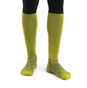 Pánské merino ponožky ICEBREAKER Mens Ski+ Ultralight OTC, Bio Lime/Loden/Lazurite velikost: 42-44 (M)