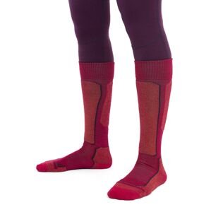 Dámské merino ponožky ICEBREAKER Wmns Ski+ Light OTC, Electron Pink/Earth/Electron Pink velikost: 41-43 (L)