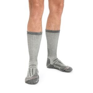 Pánské merino ponožky ICEBREAKER Mens Mountaineer Mid Calf, Jet Heather/Espresso velikost: 42-44 (M)